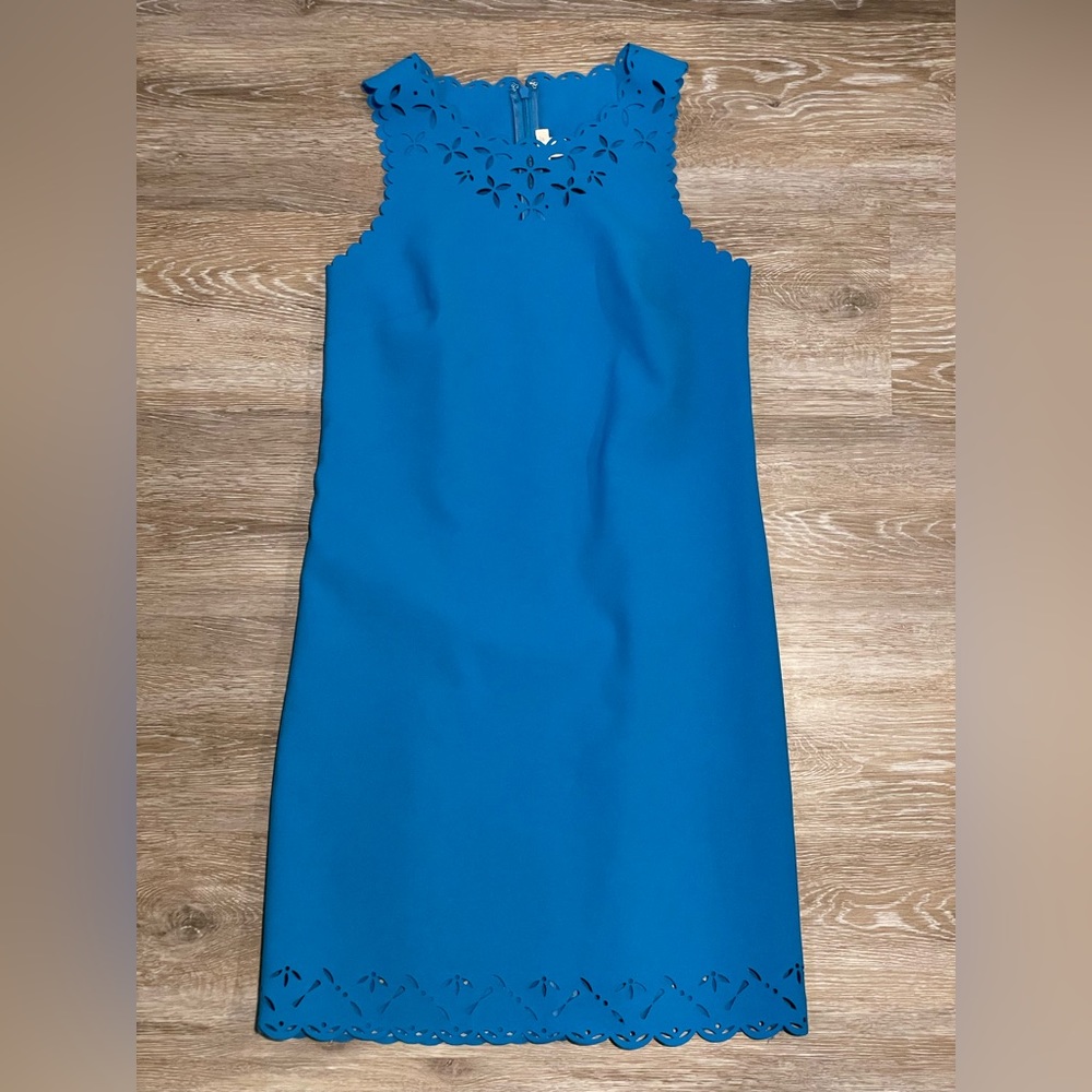 EUC Blue Scalloped J. Crew Cocktail Dress